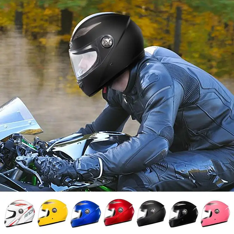 

Full Face Racing Helmets Anti Fog Motorcycle Helmet Head Protector Motorcycle Head Cover With Clear Visor For Daily Usage