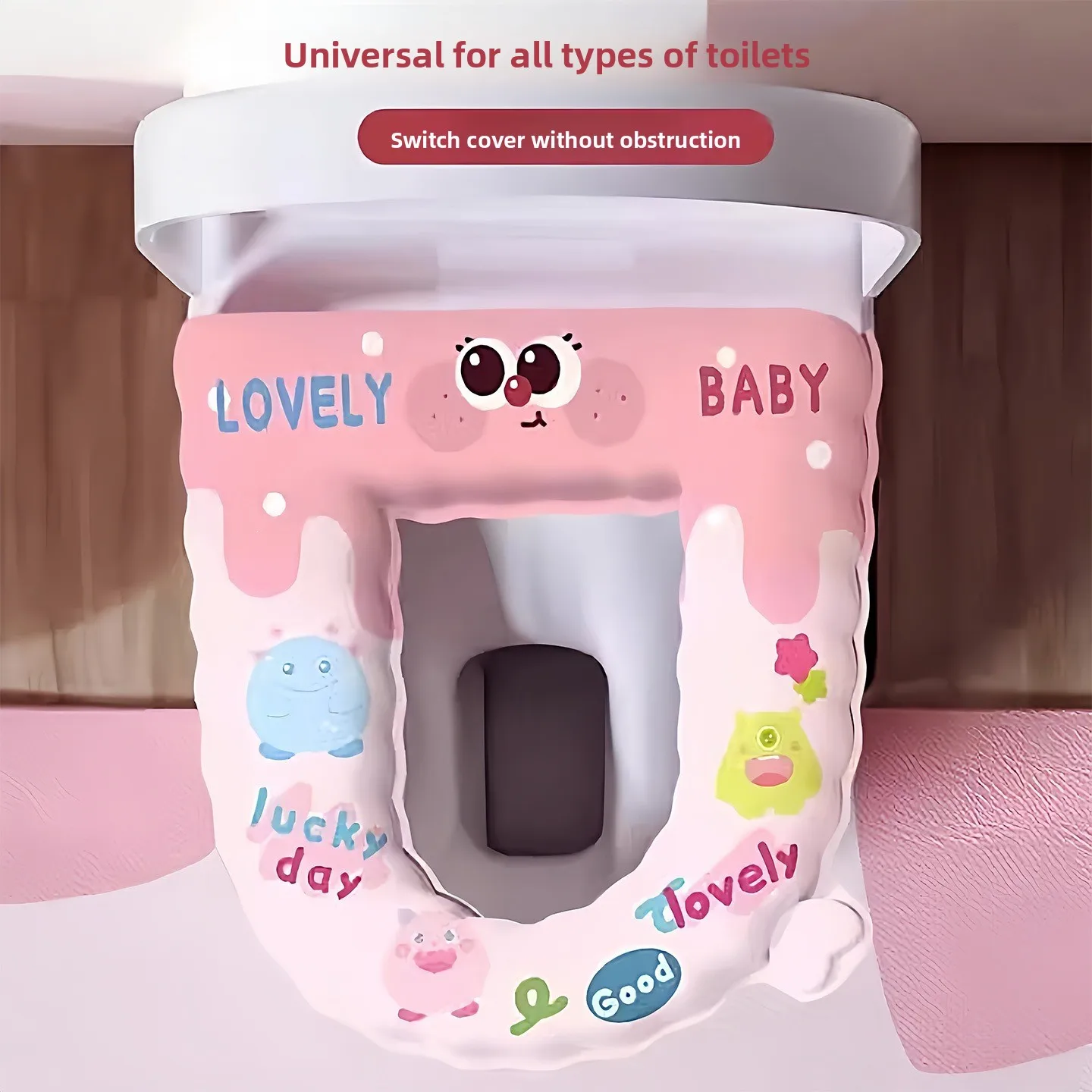 Cartoon toilet seat cushion for all seasons, waterproof and anti slip adhesive toilet seat cushion for household use - view 5