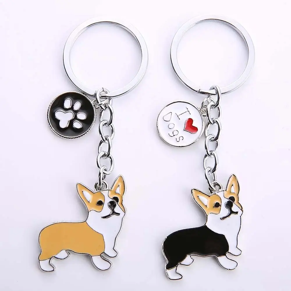 Spaniel Accessories Pet Key Ring Car Key Holder Couple Ornaments Dog Key Chain Corgi Key Chain Handbag Pendant Bag Key Chain