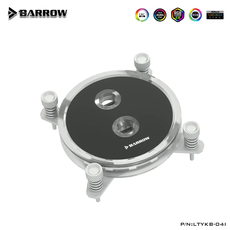 Barrow 1700 CPU Watercooler For Intel LGA 115X 1200 20XX CPU Block 0.4mm Waterway  Acrylic+ Copper Bottom, 12V RGB LTYKB-04I