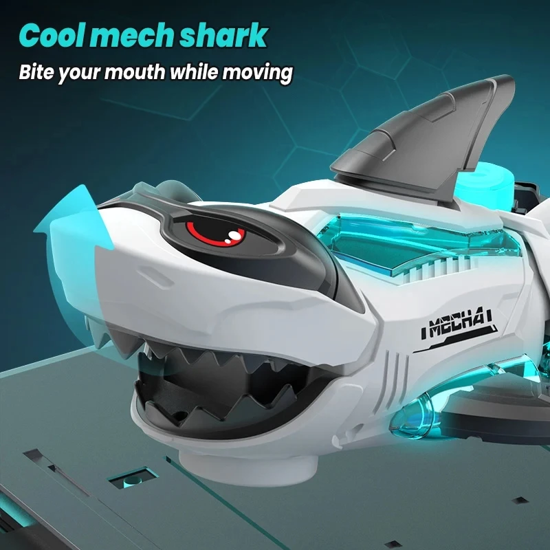 Robot requin électrique pour enfants, entraînement universel, musique dynamique, modèle cool, jouet cadeau