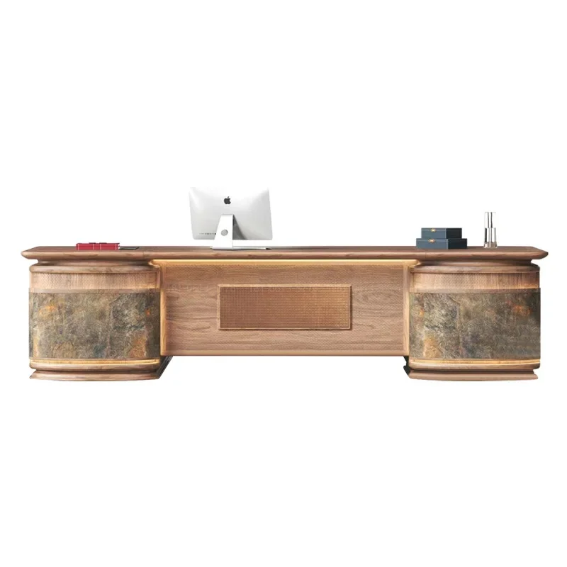 

Modern light luxury solid wood bench boss president's office desk