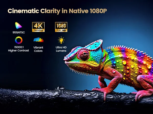Wimius P61 Tragbarer 4K-Projektor Offizieller Netflix 1600ANSI Autofokus Full HD 1080p WIFI 6 BT5.2 Dolby-Projektor für Heimkino – Detail 5