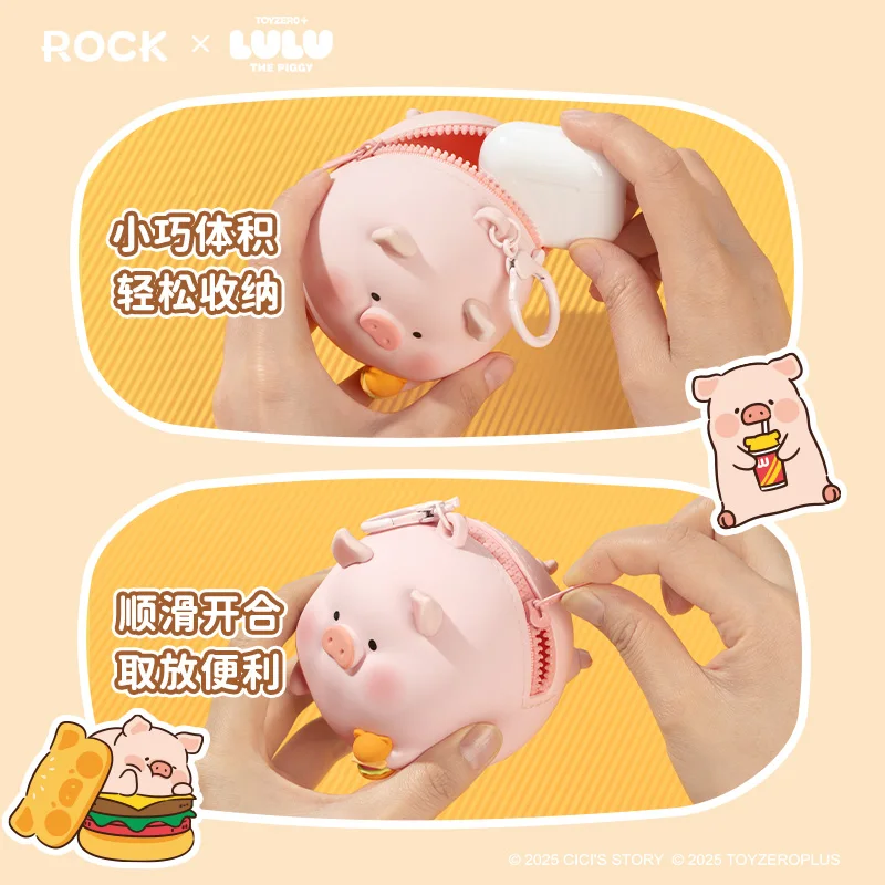Bolsa para auriculares Lulu The Piggy genuina, caja ciega, bolsa bonita, juguete colgante, regalo de Festival de cumpleaños para amigos, amantes, parejas, cerdo encantador