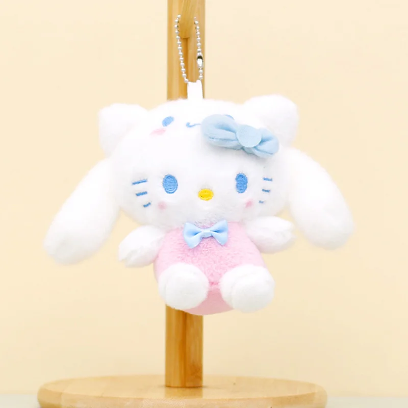 Hello Kitty Sanrio Keychain Cute Cinnamorol My Melody Kuromi Keyring Children Toys Pompom Purin Pochacco Plush Keychains Girls