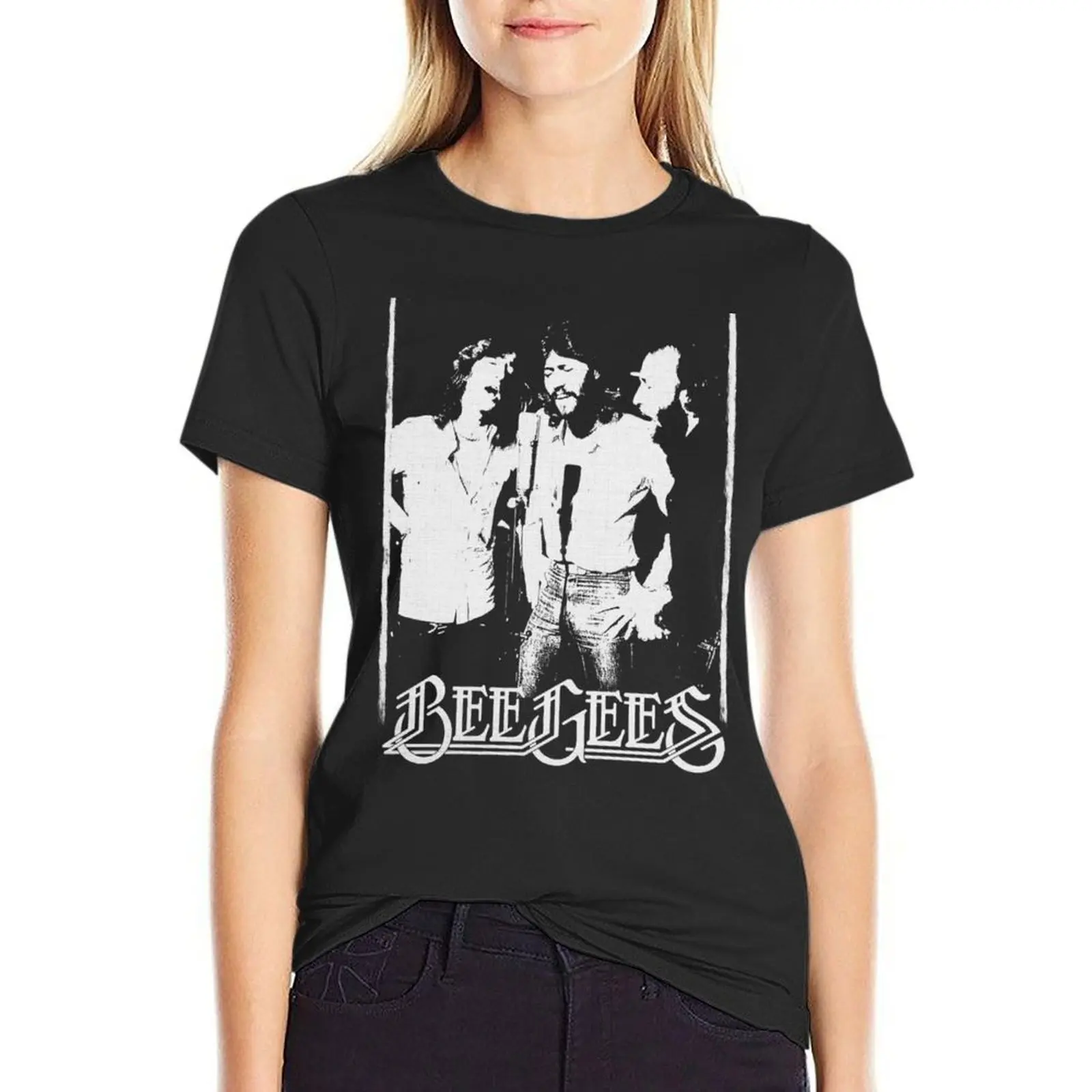 

Bee Gees Band Live Distressed Artistic Retro Tshirt T-shirt lady clothes shirts graphic tees cute t-shirts for Women