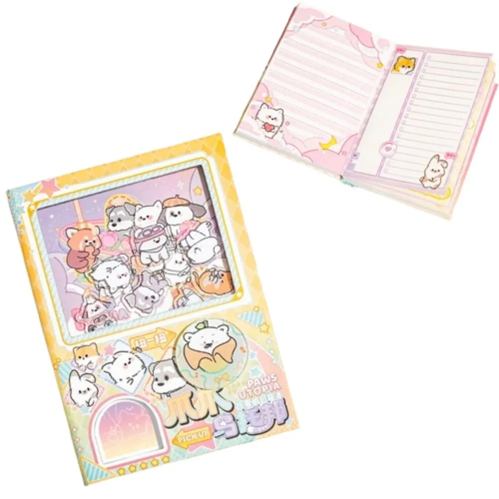 Decompression Color Inner Page Cartoon Notebook Shaking Cute Small Notepad Diary Kawaii Square Writing Pad Kids Gift