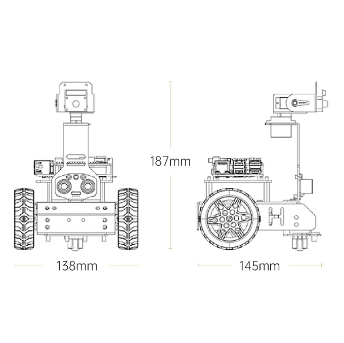 アンチブロッキングサーボサポートリモートコントロールaiロボットカー、gopi Powered by raspberry pi 4b with hd camera