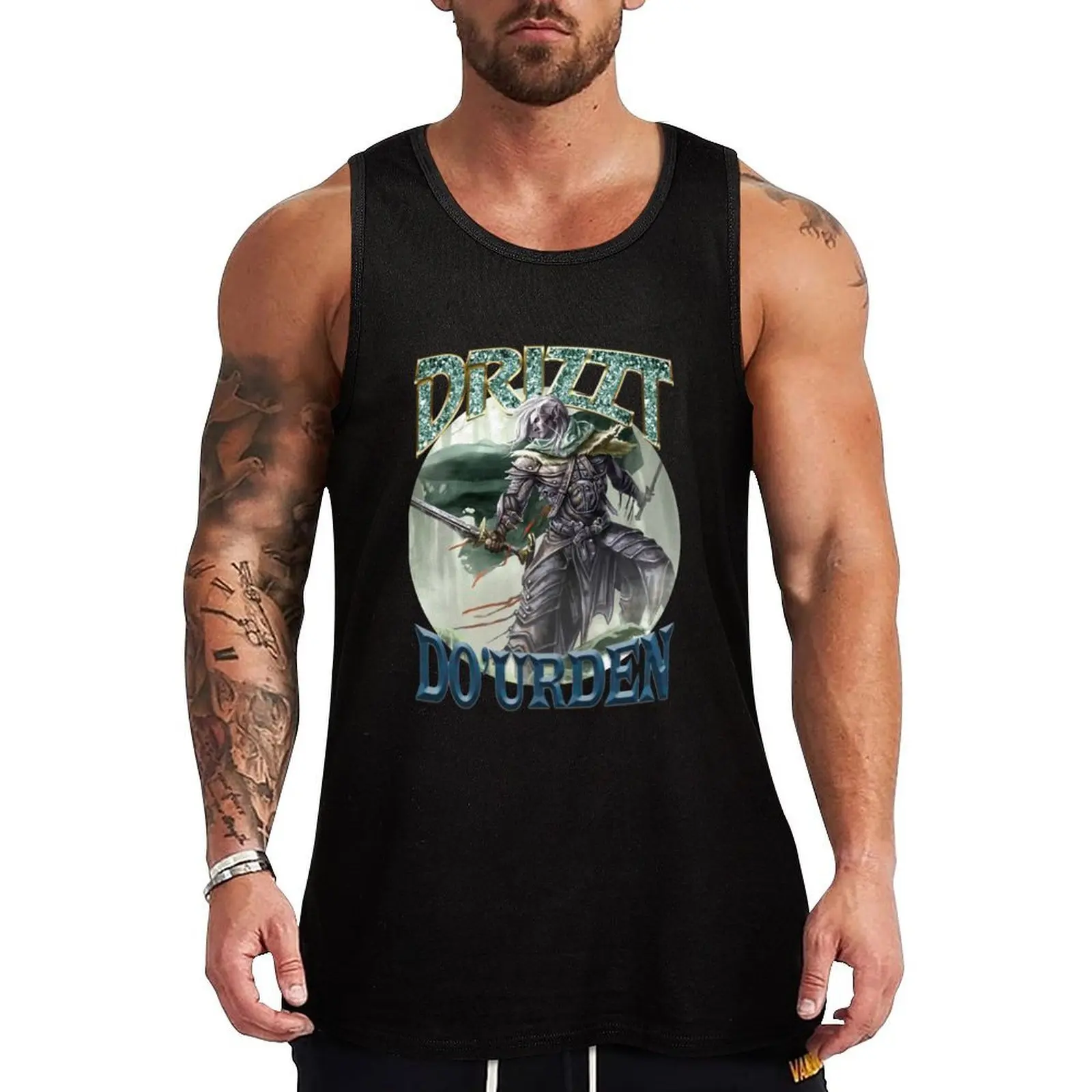 

Drizzt Do&x27;Urden Rap Album Cover Tank Top gym anime gym Men's summer t-shirt