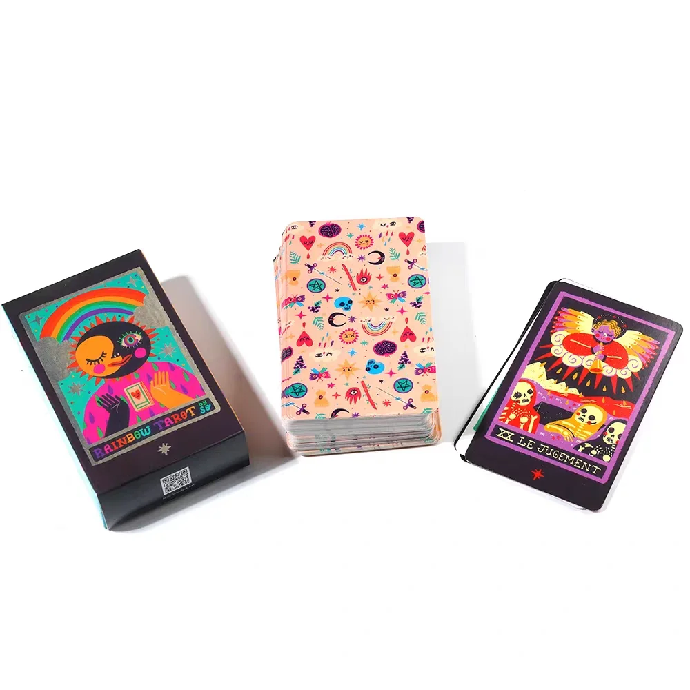 78pcs Cards/Deck Rainbow Tarot, Party Tarot Cards Game for Beginners Insightful Lesson Card Deck for Love, Life Spiritual Guide