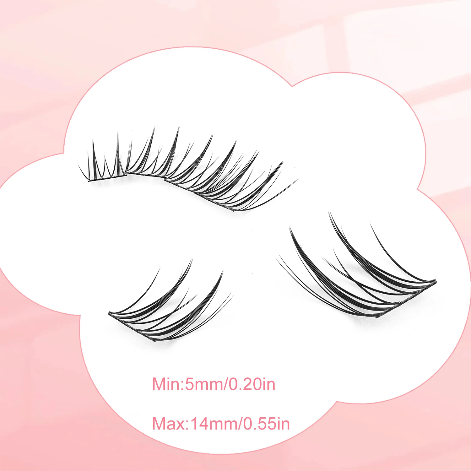 80Pcs Fox Series Slanted Flying Cartoon Eye False Eyelashes Female Group Natural Simulation New Hair Cluster