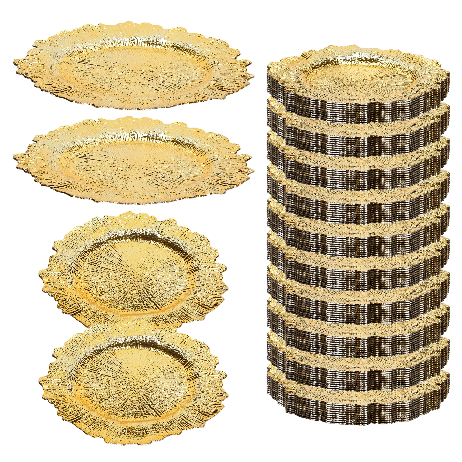 

100 шт. многоразовых декоративных подставок под тарелки в винтажном стиле, 12 дюймов, нерегулярной формы, для банкетов/гостиных