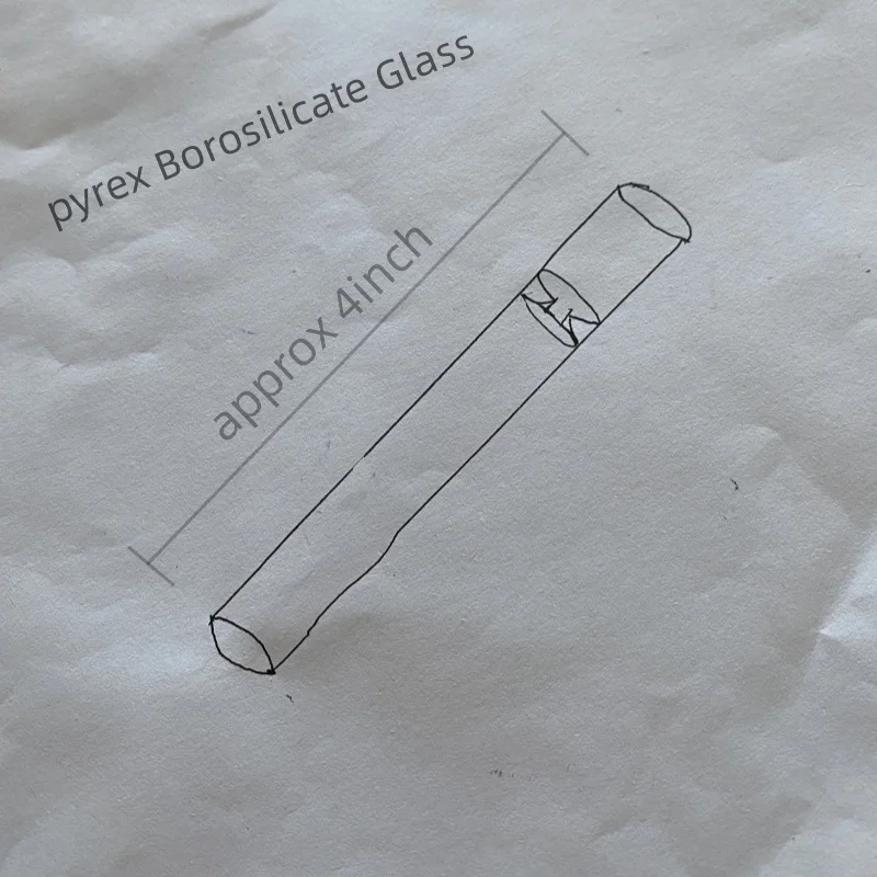 4inch/10CM Glass One Hitter Pipe Holder for Clear Thick Borosilicate Glass Experiment 8/18/50PCS