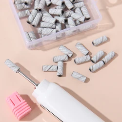 White 80 120 180 240 Grit Cutter Zebra Sanding Bands Nail Drill Bits Foot Care Polishing Manicure Gel PolishRemover Replacement