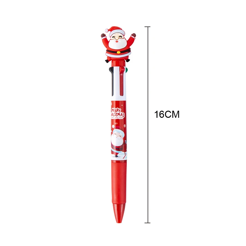 만화 귀여운 크리스마스 볼펜, 패션 4 색 볼펜, 멀티 컬러 프레스 뉴트럴 펜, 학교 용품, 1 개