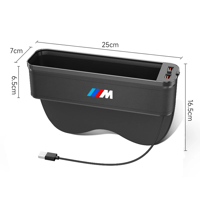 Car USB Charging Colour Light Seat Storage Case Seat Gap Box For BMW M M3 M4 M5 E39 E46 E60 E90 F30 F10 G30 F25 F15 X1 X3 X5 X7