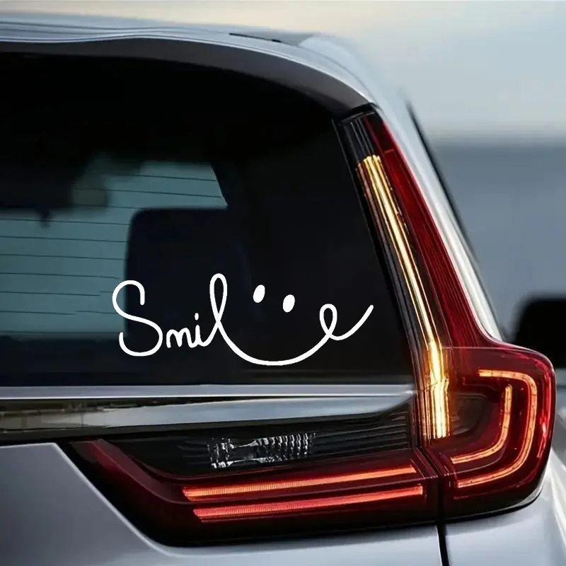 ملصق فينيل Smile - ملصق مقاوم للماء مقاس 12 × 4 سم للسيارة والكمبيوتر المحمول والنافذة والأكواب #6