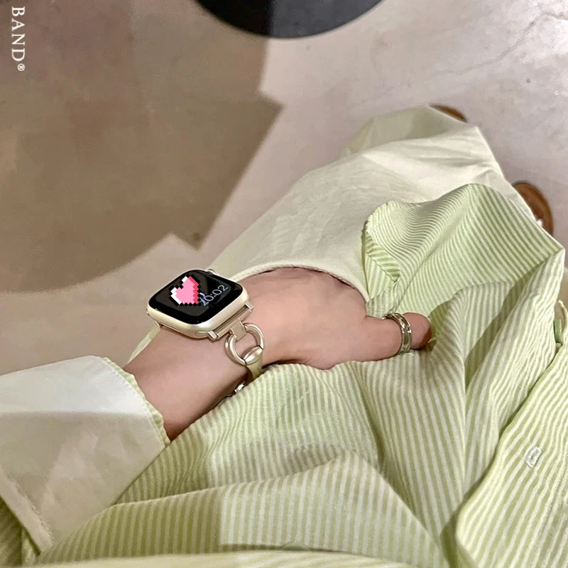 Cinturino in metallo Y2k per cinturino Apple Watch 49mm 41mm 45mm 38mm 42mm 44mm 40mm cinturino da donna sottile per iWatch Ultra 8 7 SE 6 5 4