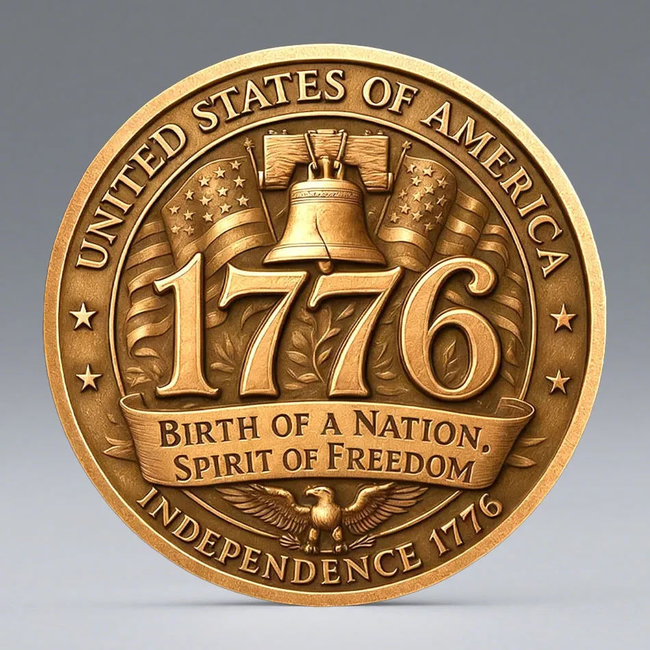 عملة تذكارية للذكرى الـ 250 للولايات المتحدة مطلية بالذهب 1776-2026 عملة أمريكية