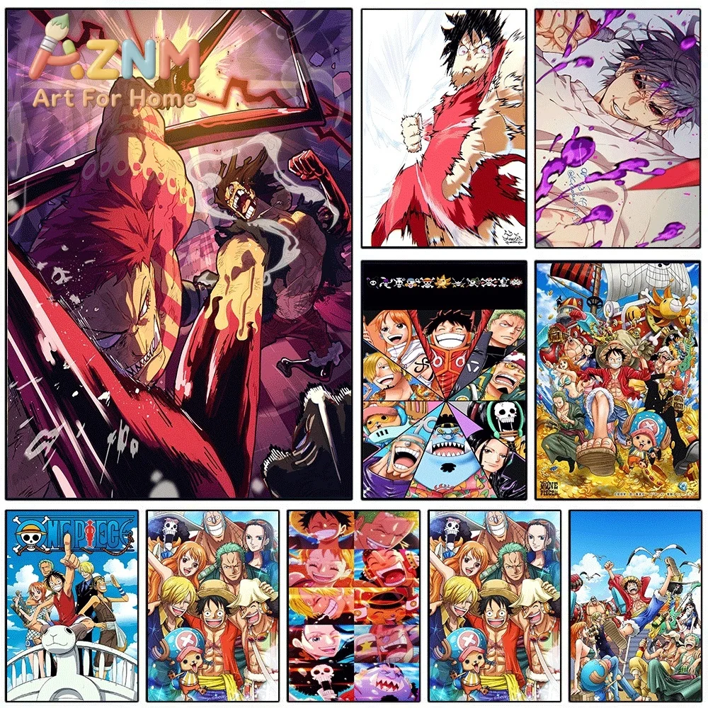 One Piece Straw Hat Crew Luffy Anime Collage Canvas Wall Art Unframed Single Canvas Print Wall Poster For Bedroom Living Room