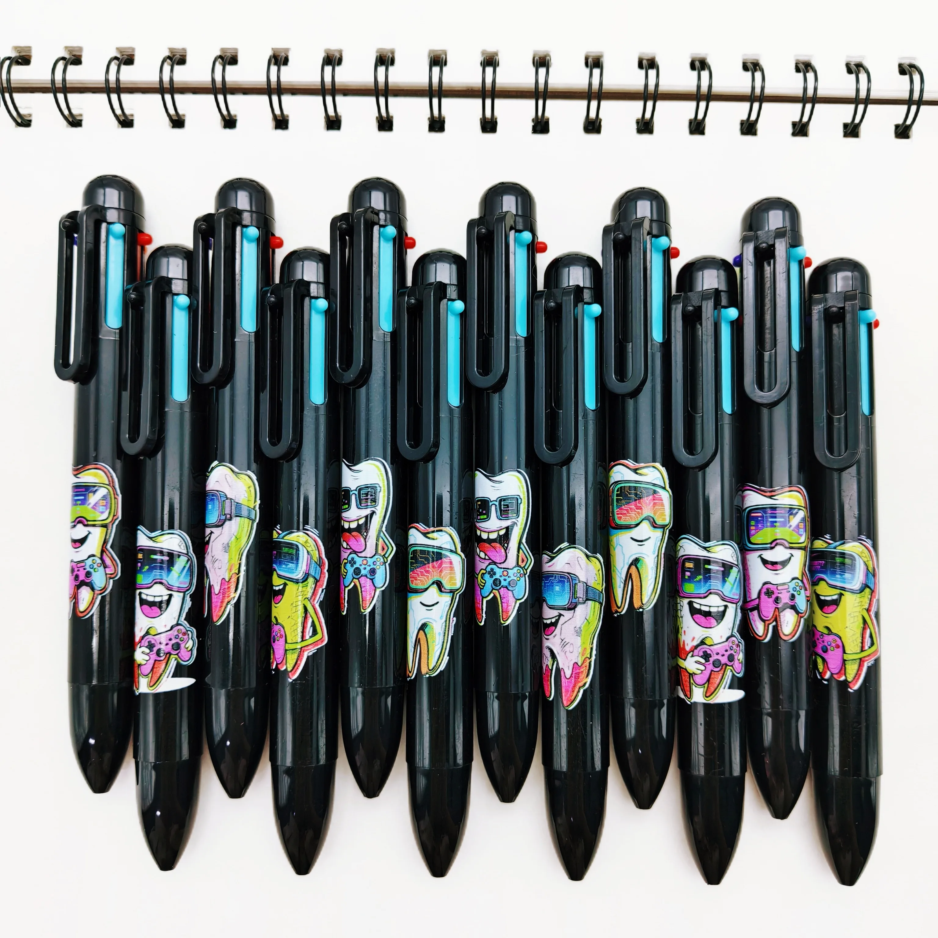 

6PCS/12PCS teeth themed multi-color ballpoint pen game controller element six in one multi-color ballpoint pen