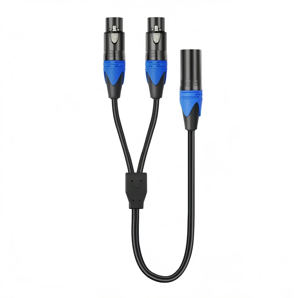Cable divisor de audio XLR de 3 pines, 1 XLR hembra a doble XLR macho, cable divisor para micrófono, amplificador, mezclador de audio, escenario.