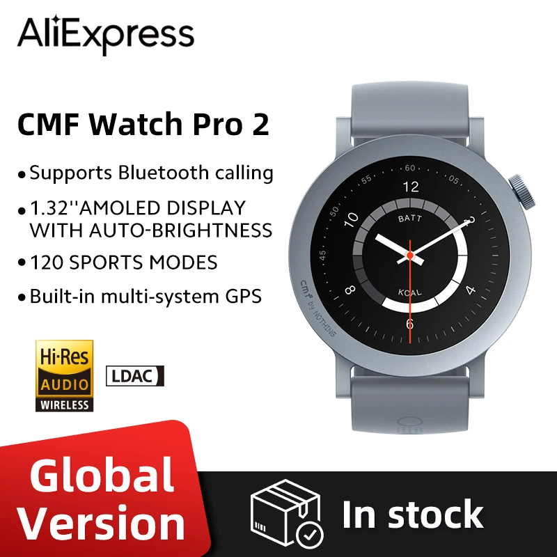 الإصدار العالمي الجديد لا شيء CMF Watch Pro 2 1.32 بوصة AMOLED مكالمات بلوتوث 100+ وجه ساعة مع نظام تحديد المواقع متعدد الأنظمة لتقليل الضوضاء AI #1