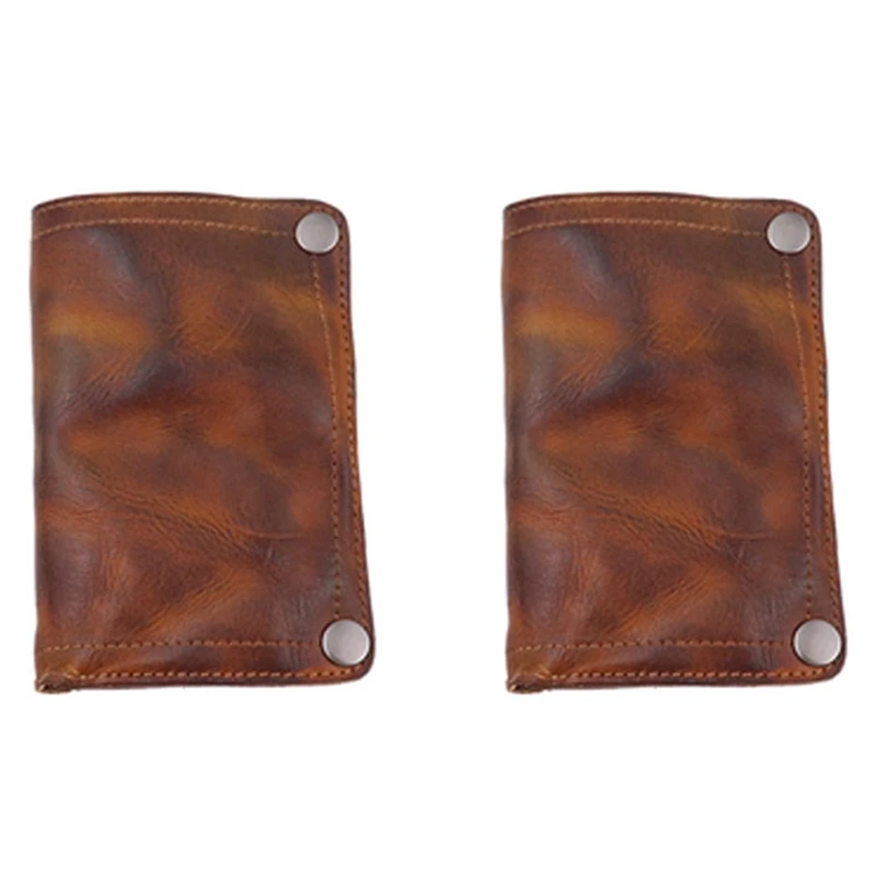 

NEW-2X Handmade Wrinkle Wallet,Cow Leather Mens Wallets,Retro Leather Money Clips,Crazy Horse Card Holder,Light Brown