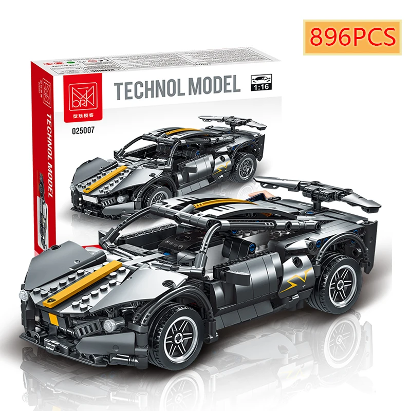 

896PCS MOC 1:16 Drift Technology Racing Creativity Remote Control Supercar Blocks Models Children's Toys Christmas Gift