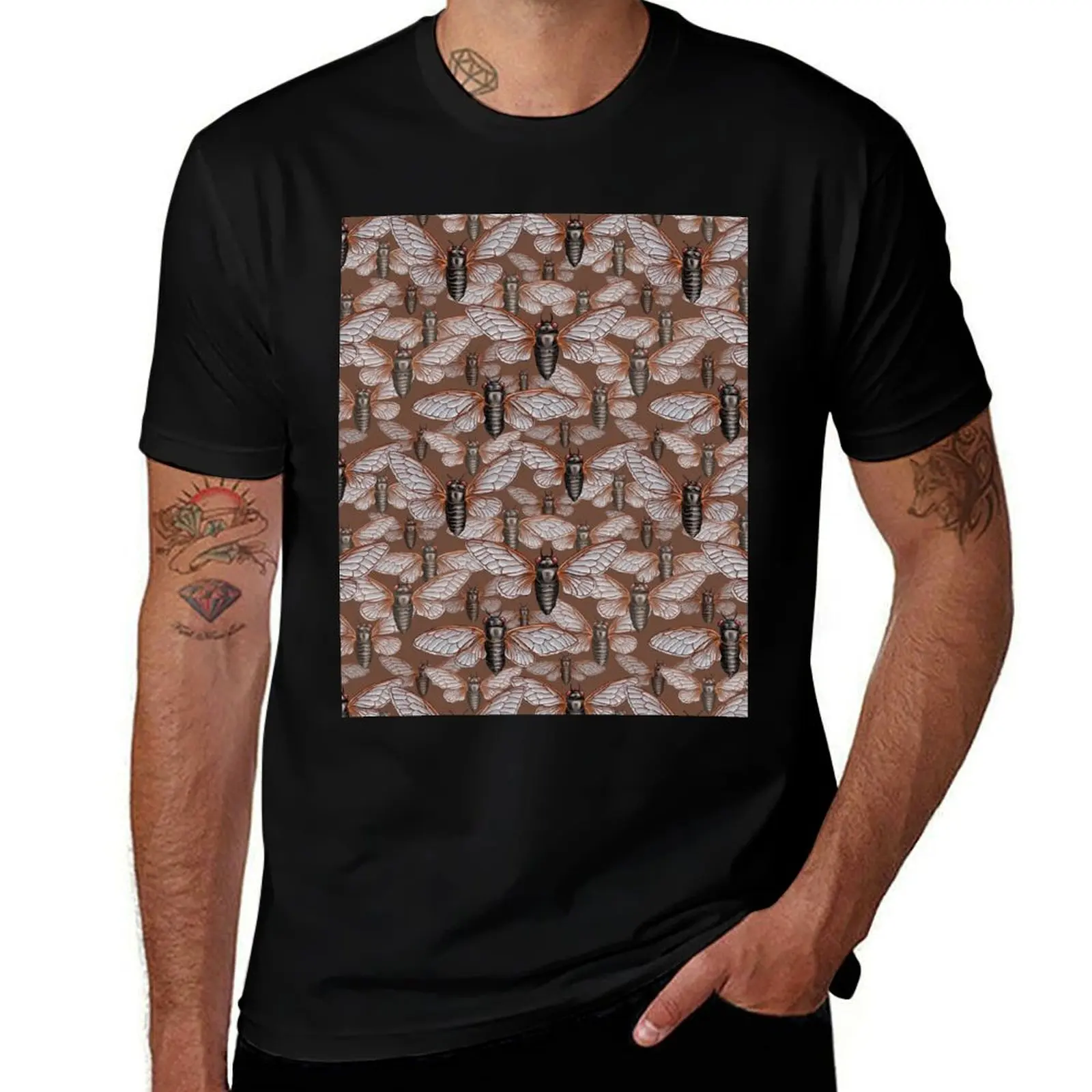 

Cicada Swarm in Brown T-Shirt Relaxed Fit Casual Short Sleeve Top