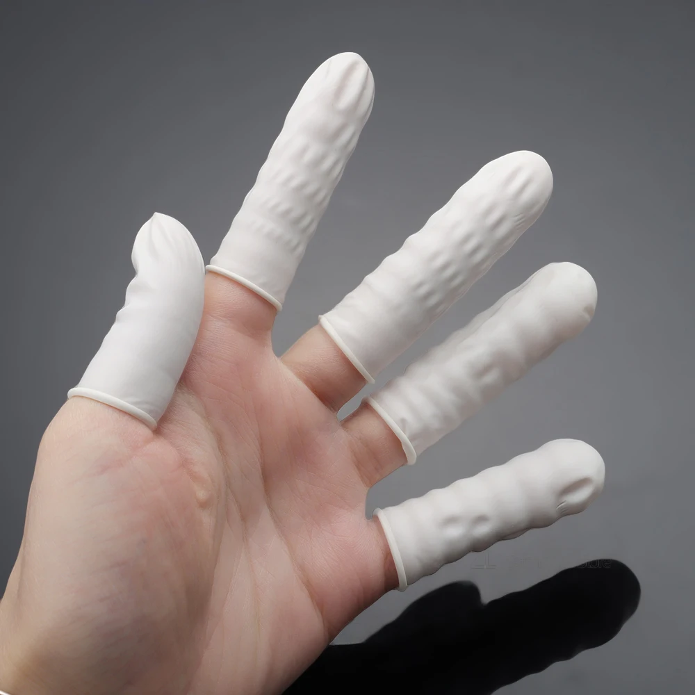 50/100/200Pcs Rubber Finger Protector Covers Wear-Resistant Highly Elastic Anti-Slip Latex Finger Cots Watch Repair Tool