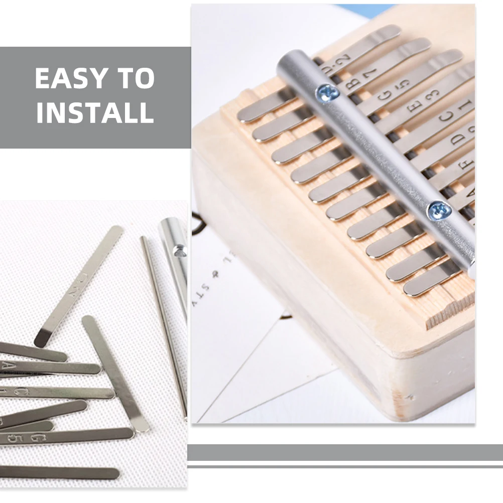 

1 set 1 Set 10-Key Kalimba Thumb Piano Replacement Keys Alloy Diy Accessories Kit Portable Music Instrument Parts Bridge Saddle