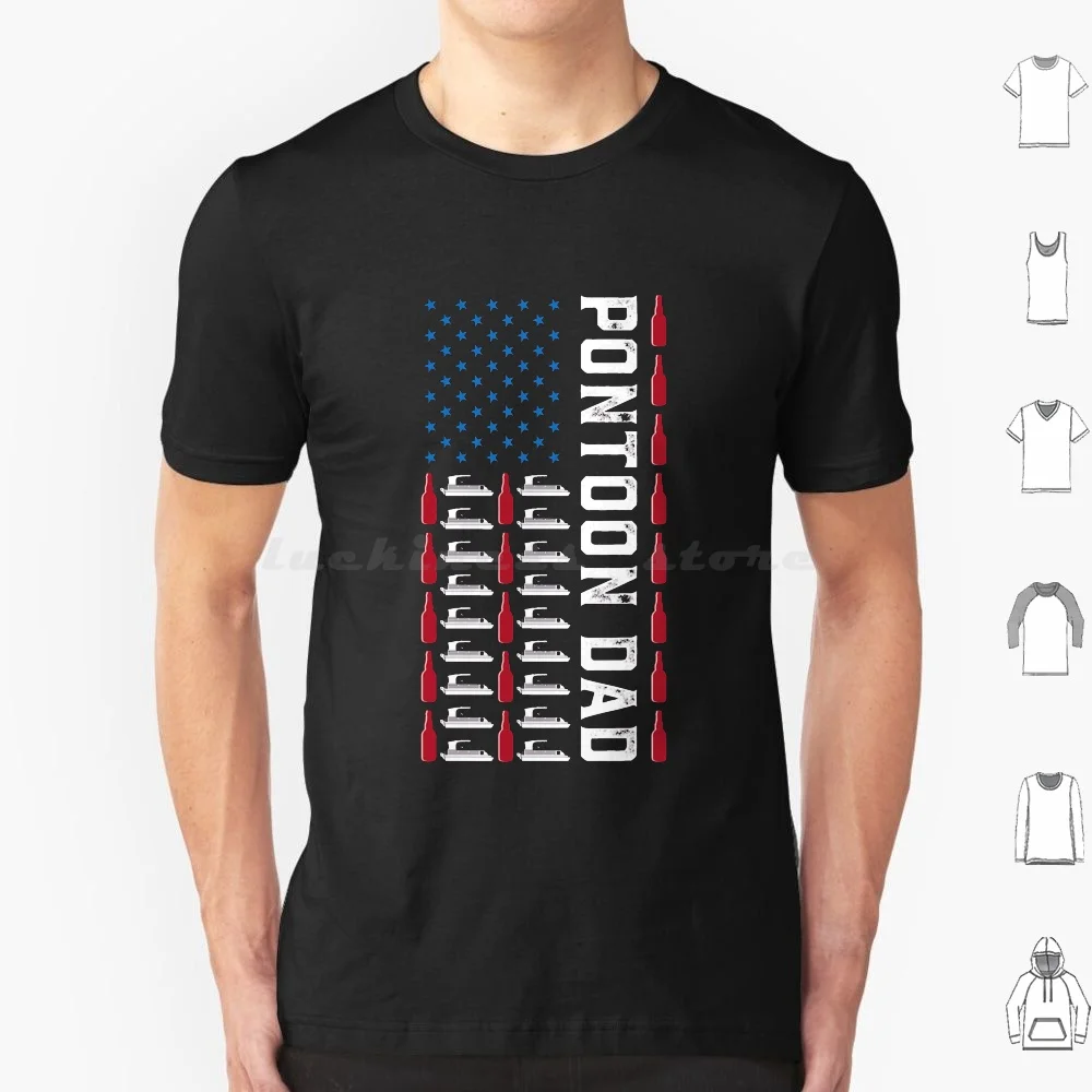 Mens Pontoon Dad Boating American Flag July The 4th Fathers Day T Shirt Men Women Kids 6xl Pontoon Boat Boating 4th Of July