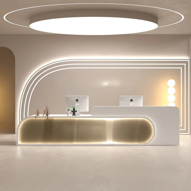 

Reception Counter Cosmetics Modern Spa Furniture Beauty Salon Storage Stores Business Customer Center Desk Empfangstheke Store
