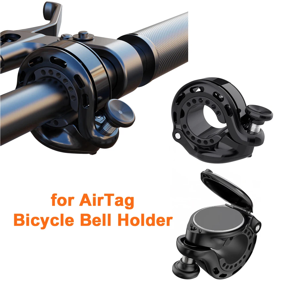 for AirTag Bicycle Bell Air-Tag Hidden in Bell, Waterproof Protective Holder for Airtag Case Suitable for 22-31.8mm Handlebars