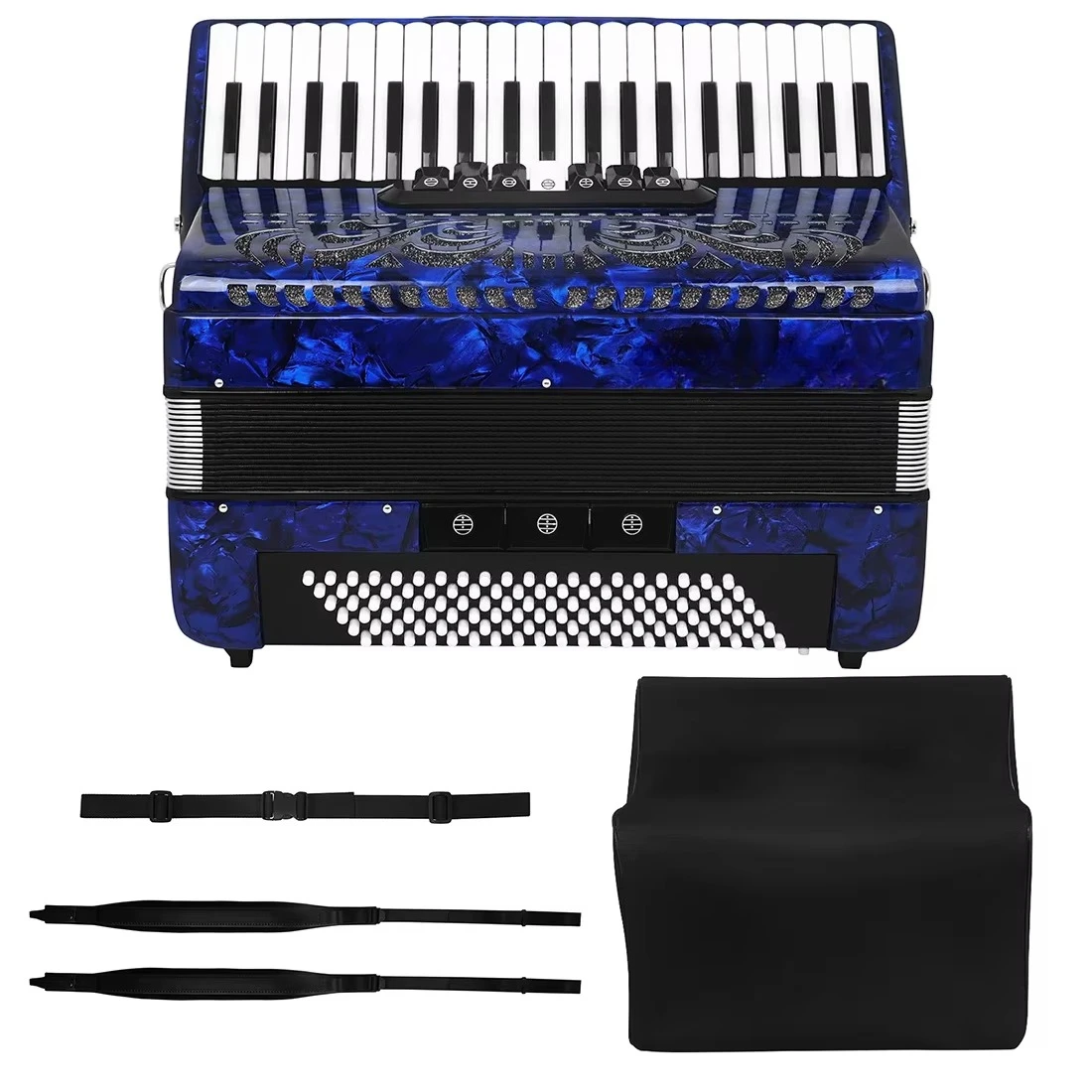 120 Bess Adult Beginner Playing 41-Key Accordion Instrument Diatonic Variable Keyboard in Wood for Conformation