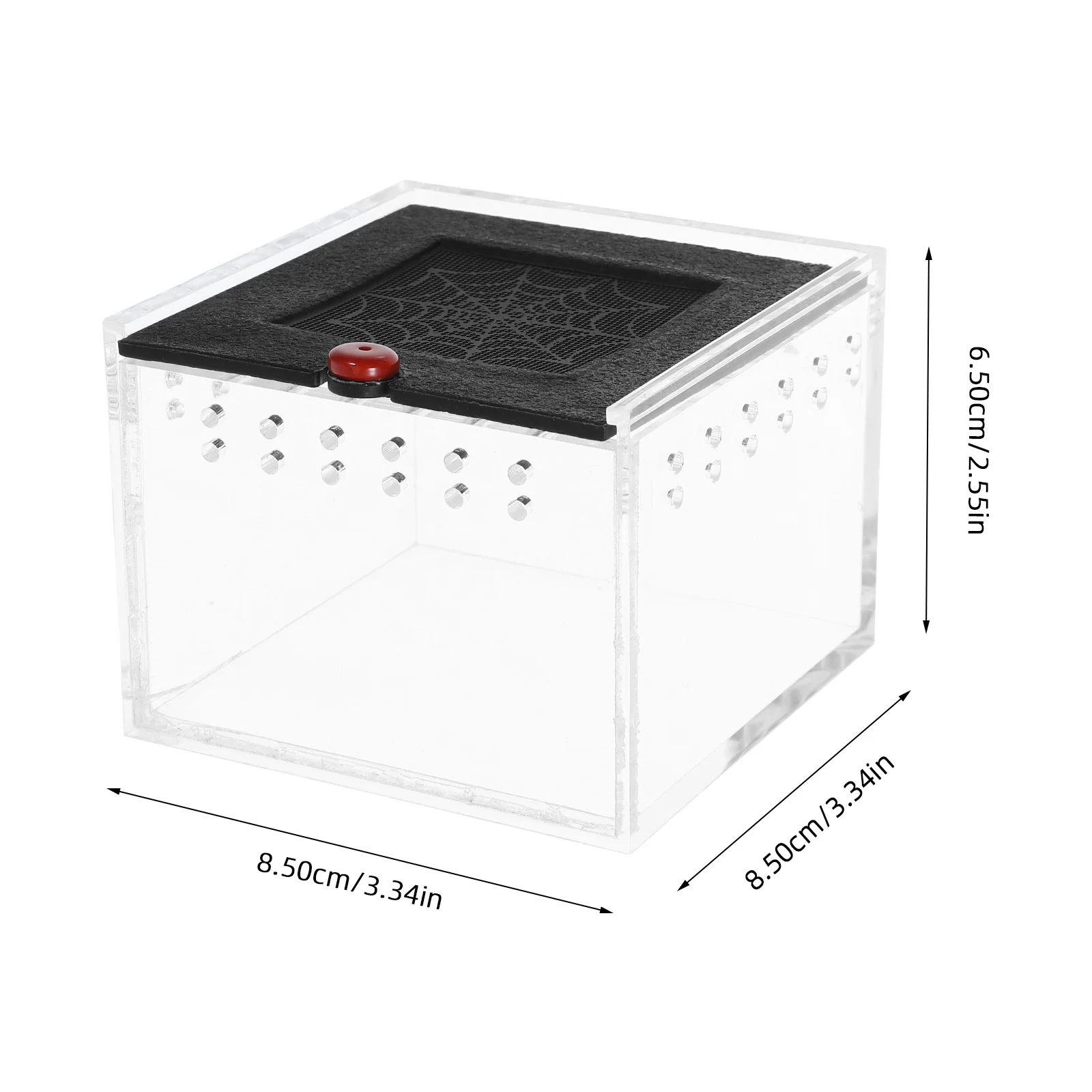 1 قطعة صندوق تغذية الزواحف خزان تربية الاكريليك ل العنكبوت العقرب الحيوانات الأليفة الحيوانات الصغيرة شفافة التهوية الهروب واقية الحاويات