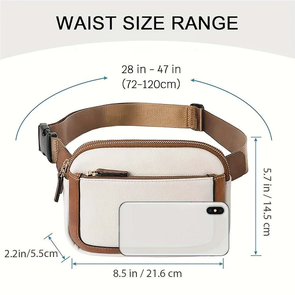 1pcsFashionable Crossbody Bag With Adjustable Shoulder Straps Lightweight And Portable PU Leather Waist Bag Suitable For Outdoor