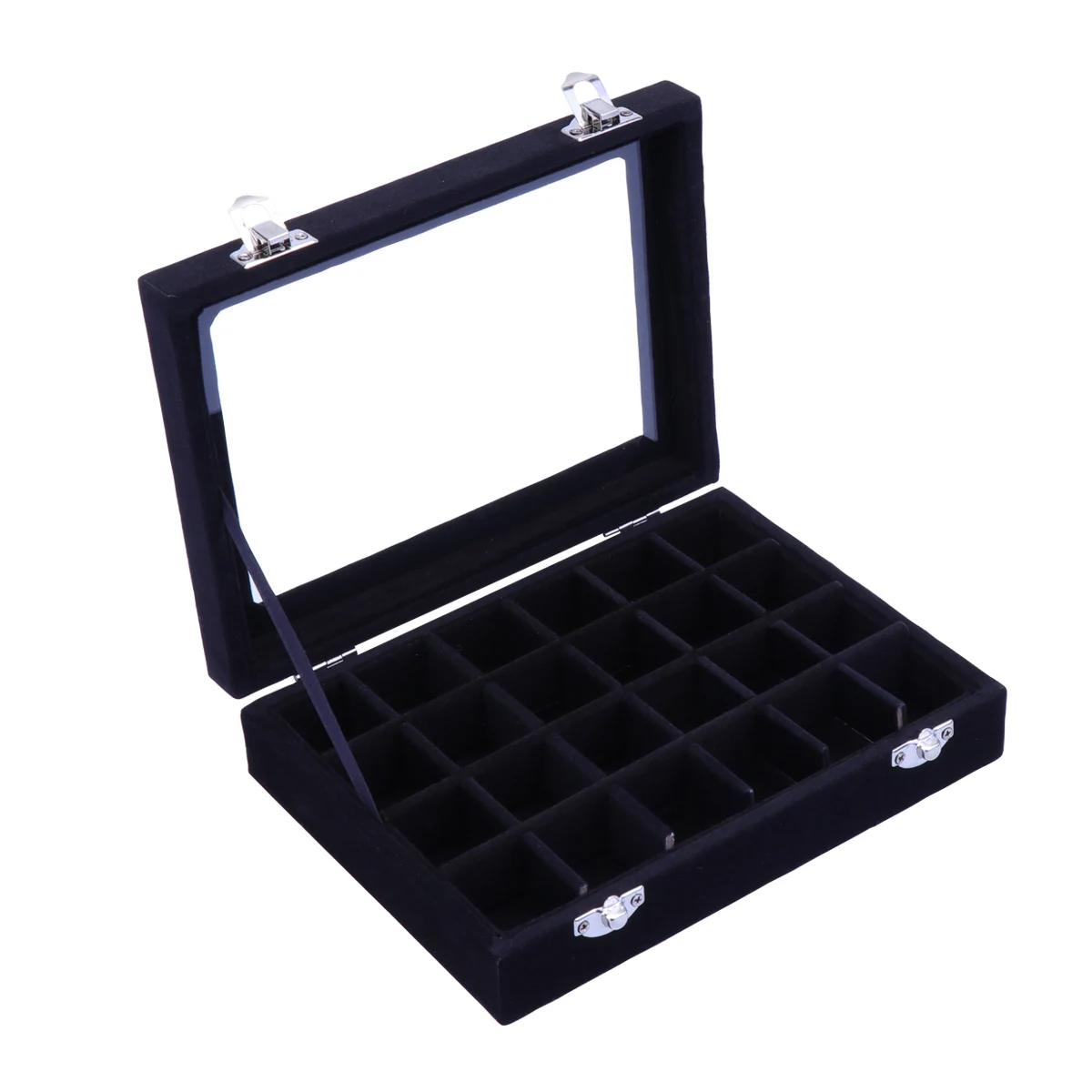 

Earring Storage Box 24 Grids Jewelry Organizer Wooden Boxes for Rings Earrings Bracelet Necklace Display Home Decor Gift Idea