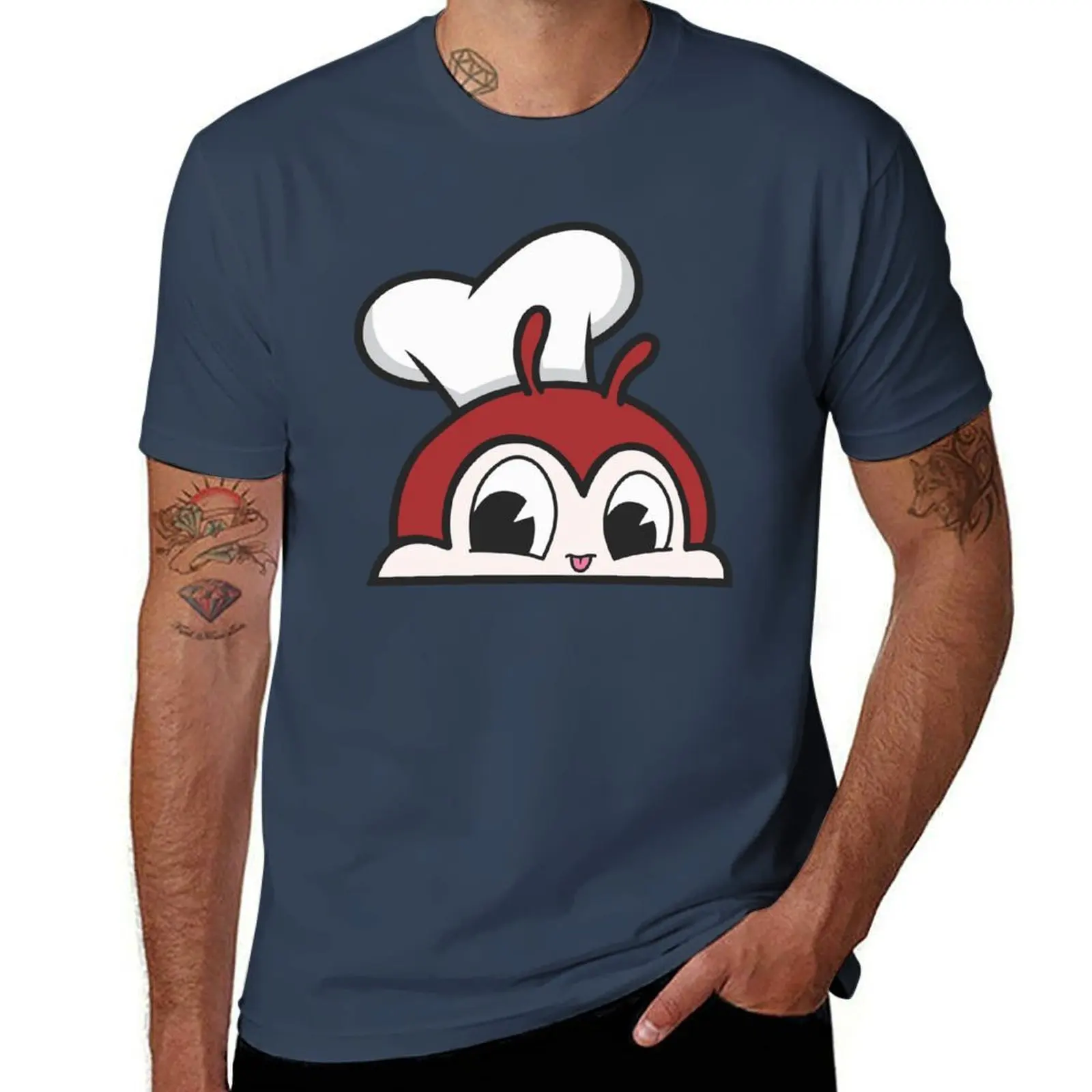 

Jollibee Cute Peeking Peeker T-Shirt Casual All Match Tee Shirt for Men