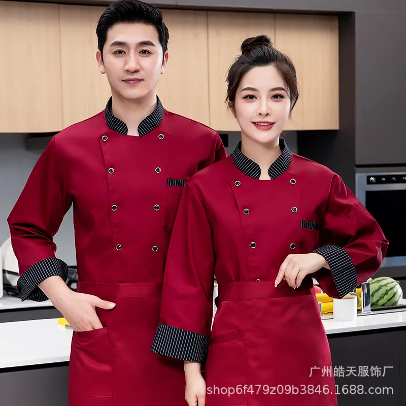 Kochoverall Herren Esszimmer Restaurant Küche Hotel Hot Pot Restaurant Restaurant Restaurant Personal Arbeitskleidung Herbst und Winter Lo