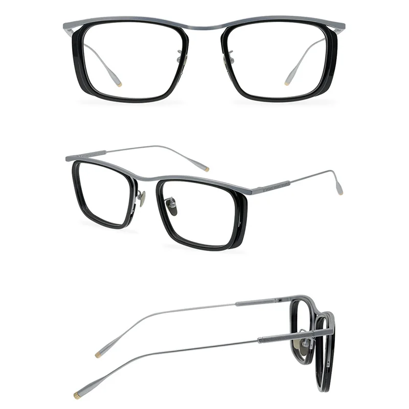 Belight Optical Titanium with Acetate Strong Power Prescription Fits Vintage Retro Eyeglasses Spectacle Frame Eyewear KIRI