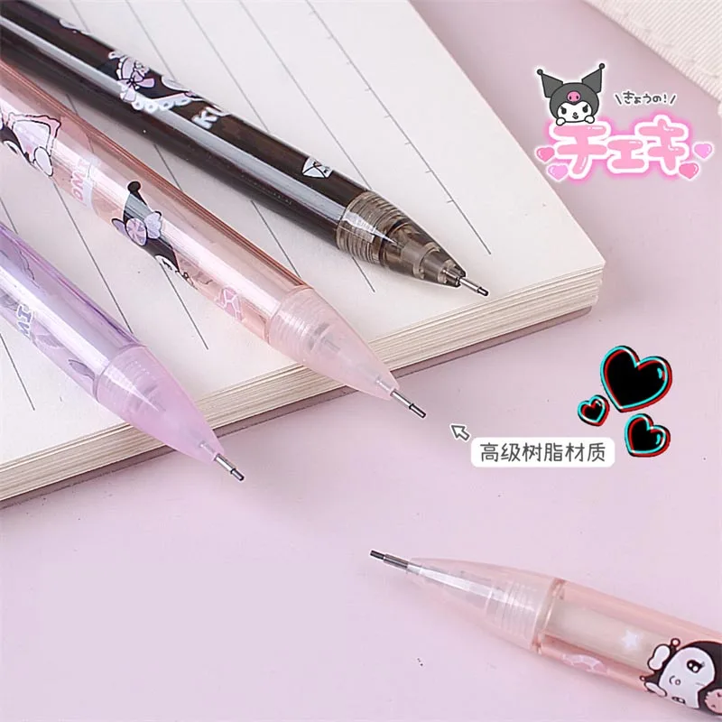 36pcs/lot Sanrio Kuromi Mechanical Pencil Kawaii 0.5/0.7MM Drawing Writing Automatic Pen School Supplies