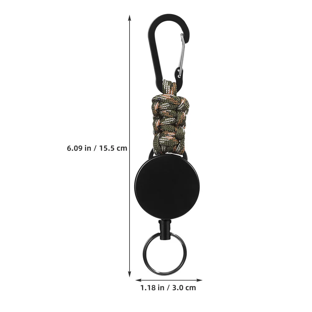 4Pcs Retractable Keychain Compact Extendable Reel Key Holder Carabiner Clip for Outdoor Work Travel Climbing Portable Id Badge