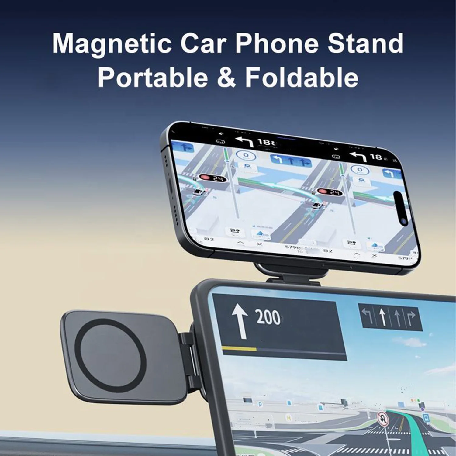 Neue Magnetische Auto-Handyhalterung, Faltbare Multifunktionale Auto-Handyhalterung für Armaturenbrett/Windschutzscheibe