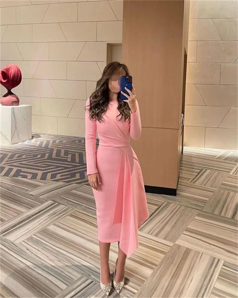 

Chiffon Elegant Party Dresses 2024 for Wedding Dresses for Formal Occasions Pink Fish Tail Short Skirt Gala Dress Es