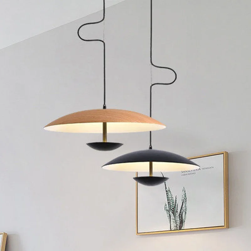 

Danish Designer Creative Flying Saucer Restaurant Lamp Nordic Simple Modern Single Head Dining Table Bar LED Pendant Lights
