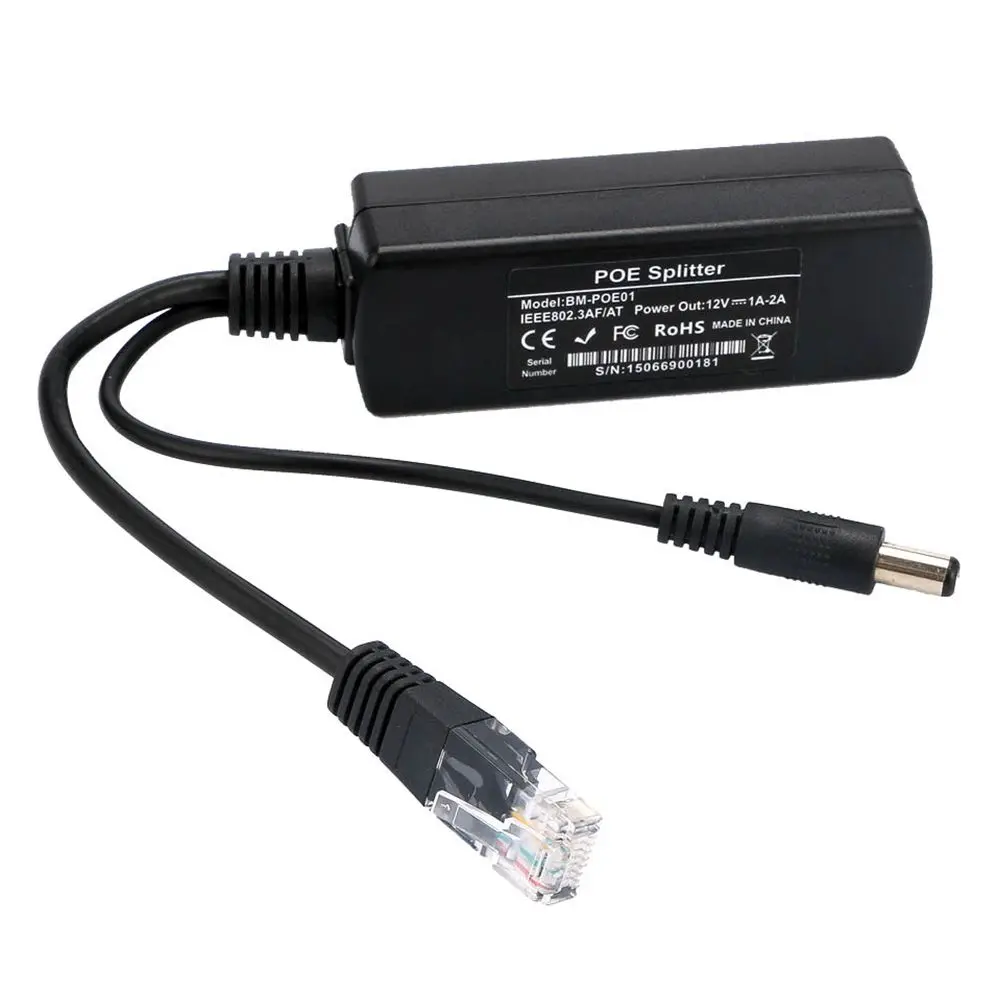 POE Anti-interference Camera 48V To 12V Standard Type Connector Active POE Splitter Ethernet Adapters POE Switch