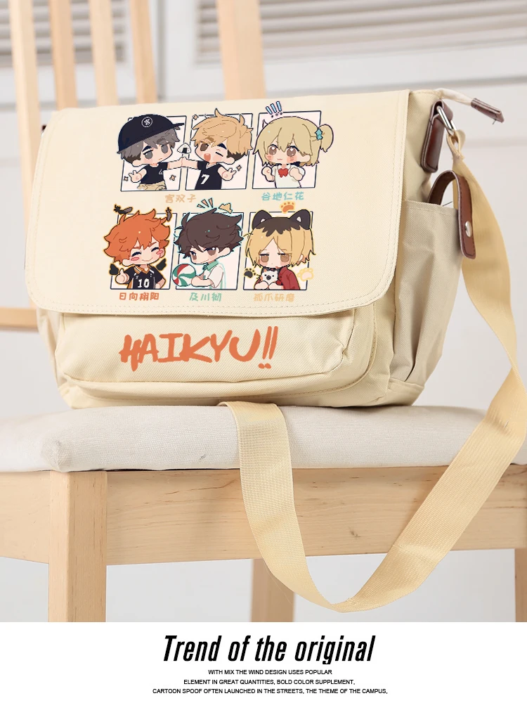 

Anime Haikyuu!! Oikawa Tooru Kozume Kenma Crossbody Shoulder Bags Youth Fashion Handbag Messenger Bag Teenagers School Bags