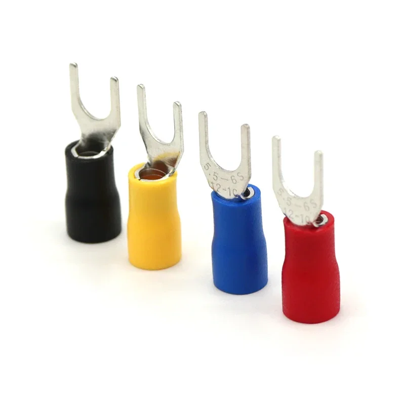 SV3.5 SV5.5 شوكة U Y PVC عزل الحلقات كتلة المجرف الصحافة الباردة كابل نهاية تجعيد موصل 20 قطعة SV نوع تجعيد محطة #5